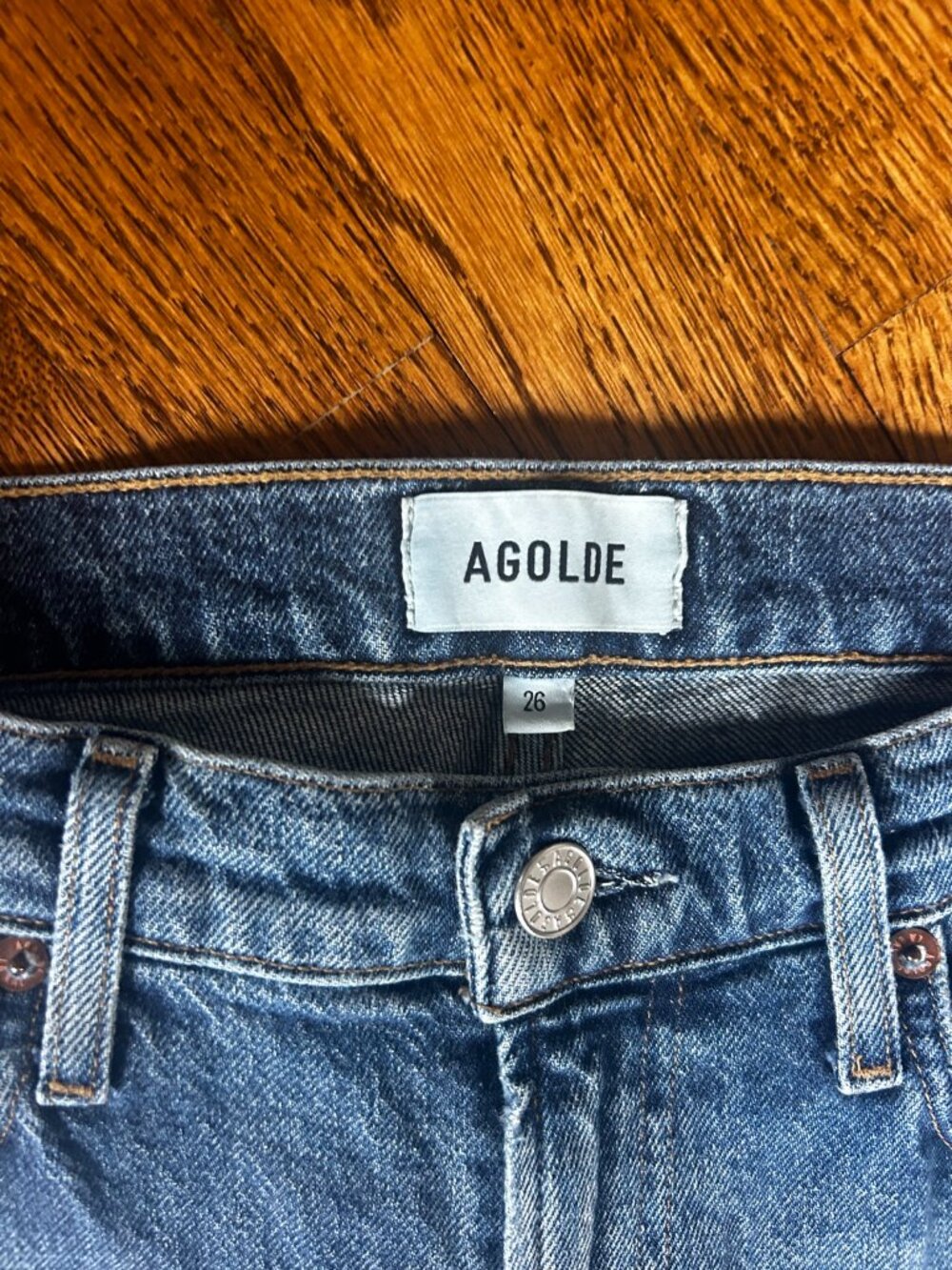 AGOLDE Ren High Rise Wide Leg Jeans Blue 26 - Picture 3 of 5